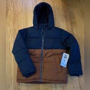 NWT Navy Blue and Brown Puffer Jacket